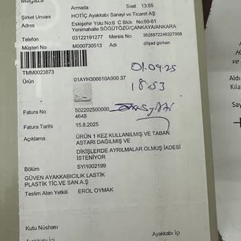 İki Günlük Ayakkabıda İç Taban Ve Astar Sorunuyla İade Reddi Hayal Kırıklığı