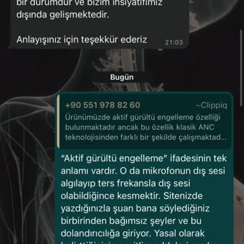 Vaat Edilen Gürültü Engelleme Özelliği Olmayan Kulaklık İçin İade Talebi
