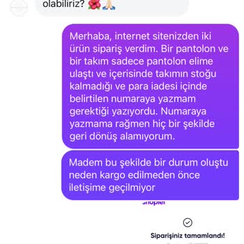 Eksik Gönderilen Ürünün İadesi Yapılmıyor, Mağdur Edildim
