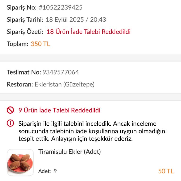 Teslim Edilmeyen Siparişe Rağmen Ücret İadesi Yapılmıyor Trendyol Yemek Mağduriyeti