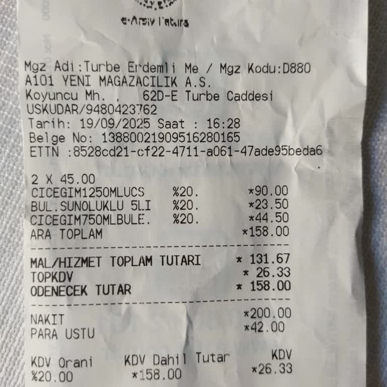 A101 Mağazasında Para Üstü Eksik Verilmesi Ve Personel İlgisizliği