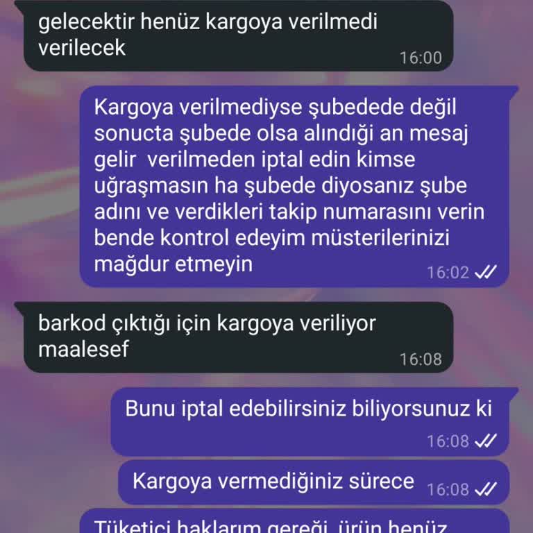 Sipariş İptali Talebim Dikkate Alınmıyor, Mağdur Oldum
