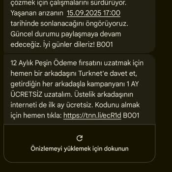 Sürekli Bakım Çalışmaları Nedeniyle Uzun Süreli İnternet Kesintisi Ve Yetersiz Müşteri Hizmetleri