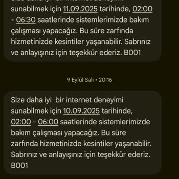 Sürekli Bakım Çalışmaları Nedeniyle Uzun Süreli İnternet Kesintisi Ve Yetersiz Müşteri Hizmetleri