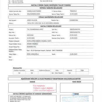 Teslimatta Kırık Televizyon Ve Garanti Dışı Bırakılan Hasar Nedeniyle Mağduriyet