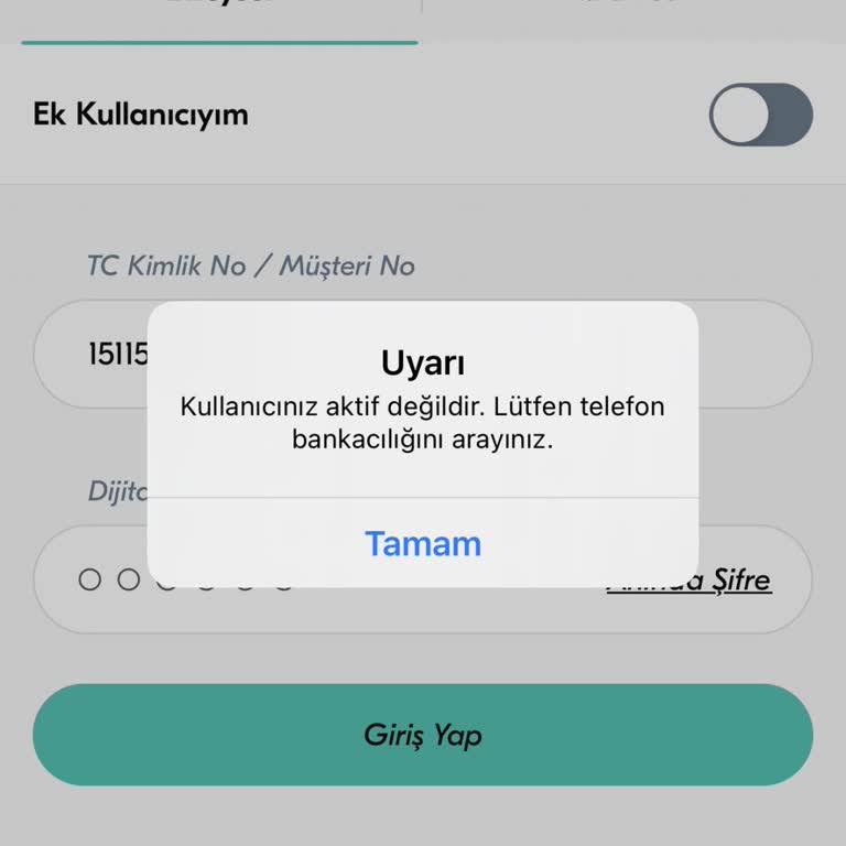 Hesabım Aktif Değil, İnternet Ve Mobil Şubeye Erişemiyorum Mağduriyet Yaşıyorum