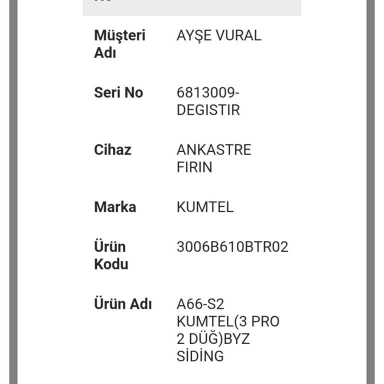 Kumtel Ankastre Kurulumu İçin Randevuya Gelinmemesi Ve İletişim Sorunları