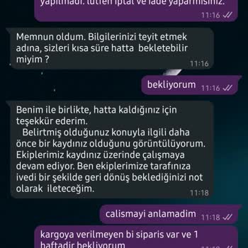 Sipariş Gönderilmedi, İade Ve Fatura Sorunu Yaşıyorum