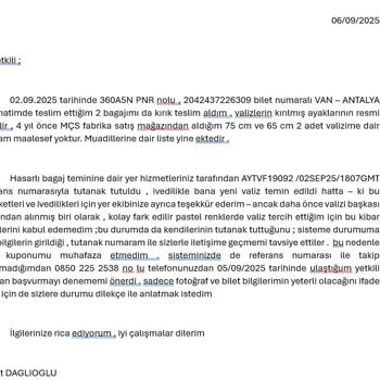 Ajet Uçuşunda Kırılan Valizlerim İçin Çözüm Bulunamıyor