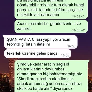 Kasko Hasarım 3 Aydır Çözülmüyor Orijinal Parça Temin Edilmiyor