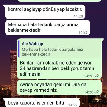 Kasko Hasarım 3 Aydır Çözülmüyor Orijinal Parça Temin Edilmiyor