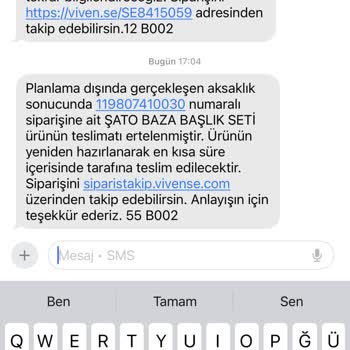 Sipariş Teslimatında Gecikme Ve Bilgi Tutarsızlığı Yaşadım