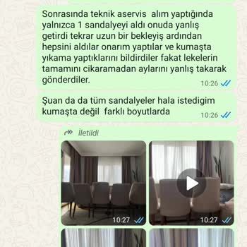 Modalife Masa Sandalye Takımında Bitmeyen Sorunlar Ve Çözümsüzlük