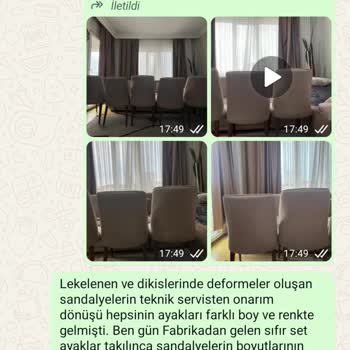 Modalife Masa Sandalye Takımında Bitmeyen Sorunlar Ve Çözümsüzlük
