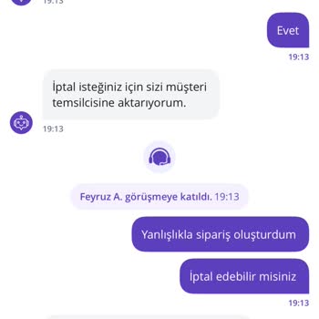 1 Dakikada İptal Edilemeyen Sipariş Ve 600 TL Mağduriyeti