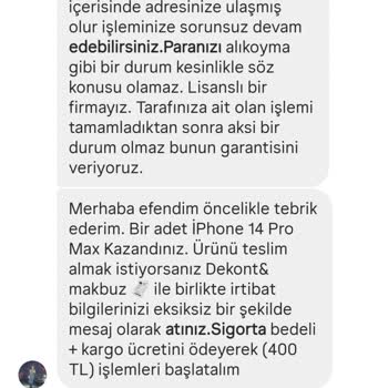 Instagram Üzerinden Yapılan Hediye Vaadiyle Maddi Kayıp Yaşadım