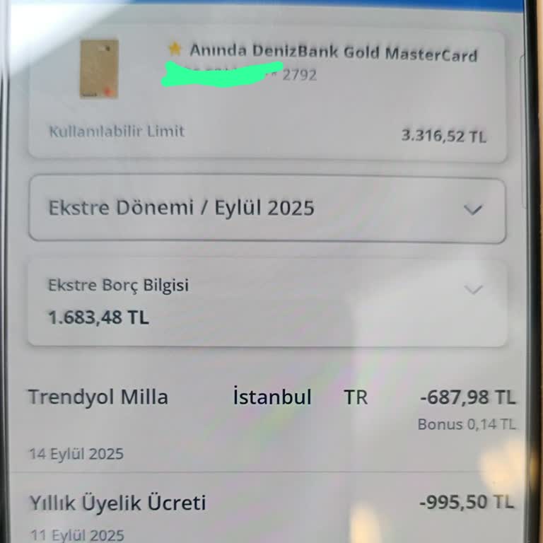 Denizbank Kredi Kartıma İzinsiz Yıllık Aidat Kesintisi Yapıldı