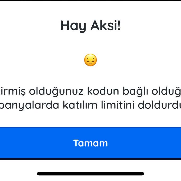 KazandiRio Uygulamasında Kod Hatası Nedeniyle Pepsi Hediyemi Alamıyorum