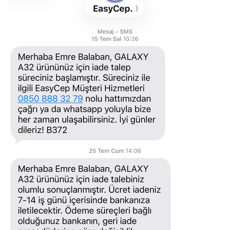 EasyCep Paramı İade Etmiyor Yasal Süre Aşıldı Mağduriyetim Devam Ediyor