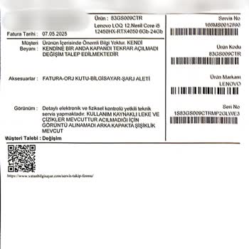 Lenovo Dizüstü Bilgisayarımda Arıza Sonrası Eksik Onarım Ve İletişim Sorunları Yaşadım