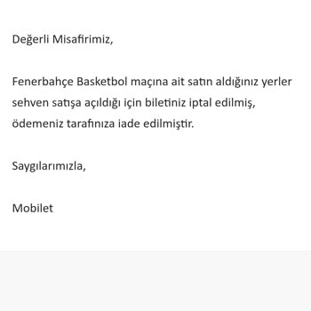 Biletim Onayım Olmadan İptal Edildi Mağduriyet Yaşadım