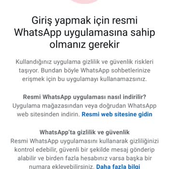 Resmi WhatsApp Uygulamasına Giriş Sorunu Ve Çözüm Talebi