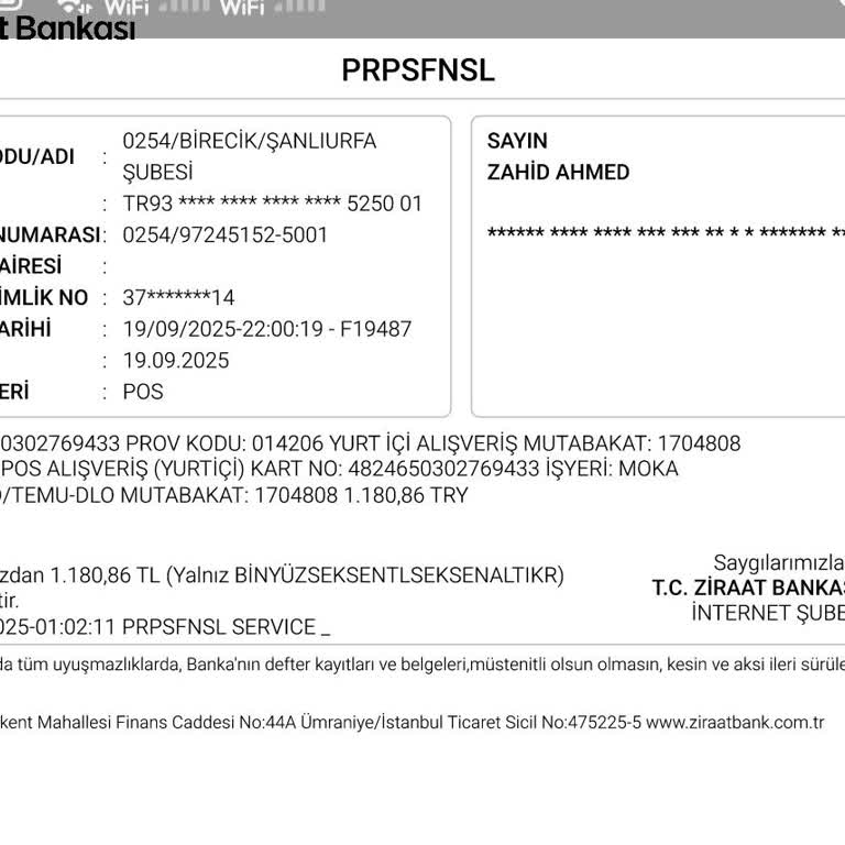 Hesabımdan Bilgim Dışında 1080 TL Çekildi