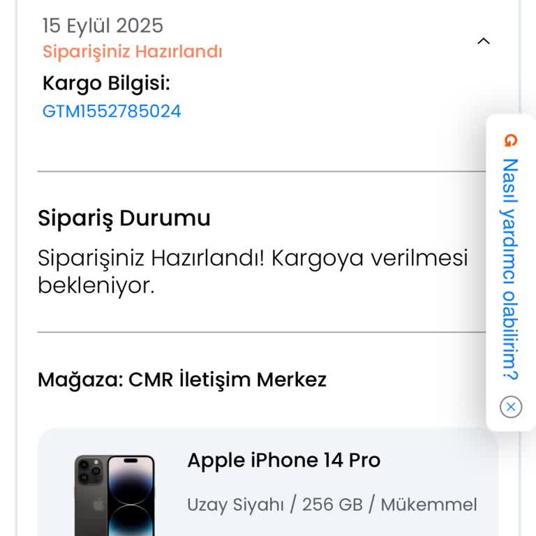 Sipariş Sürecinde Bilgilendirme Ve İletişim Sorunu Yaşadım