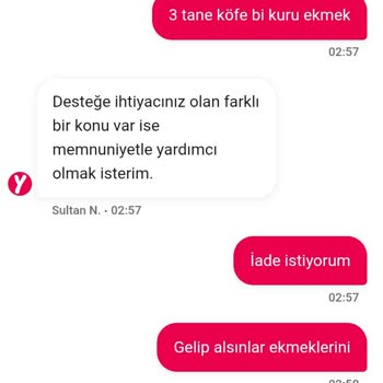 Köfte Siparişim Eksik Ve İlgisiz Destekle Mağdur Oldum