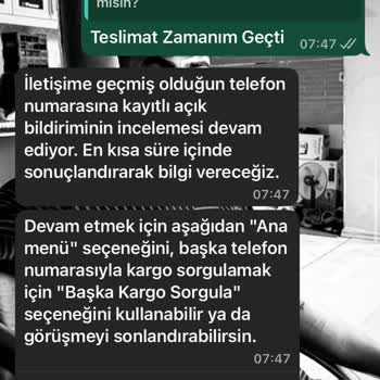 Teslimatı Geciken Kargo Ve İletişimsiz Müşteri Hizmetleri Mağduriyeti