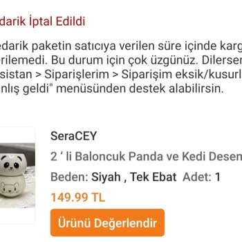 Trendyol Seracey Ürünler Kusurlu Olarak Teslim Edildi