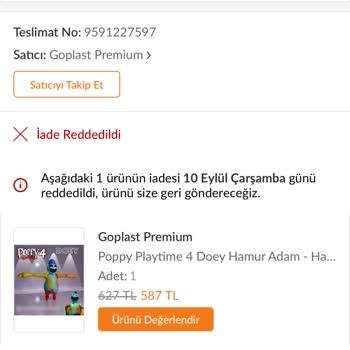 Trendyol İade Sürecinde Yaşanan Sorunlar Nedeniyle Ürün Ve Ücret İadesi Yapılmadı!