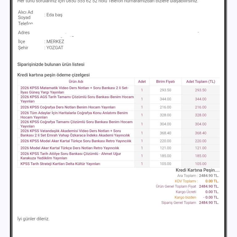 KPSS Kitaplarım Teslim Edilmedi, Müşteri Hizmetlerine Ulaşamıyorum