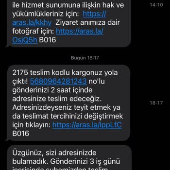 Aras Kargo Teslimat Hakkım Engellendi, Çözüm Sunulmadı