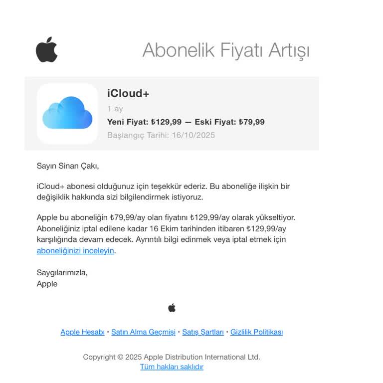 Apple İcloud Fiyat Zamları Ve Müşteri Memnuniyetsizliği