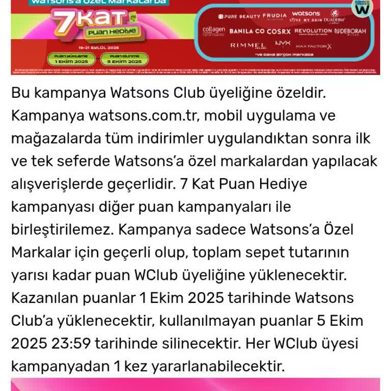 Watsons Kampanyasında İade Süreci Ve Puan Sorunları Yaşadım