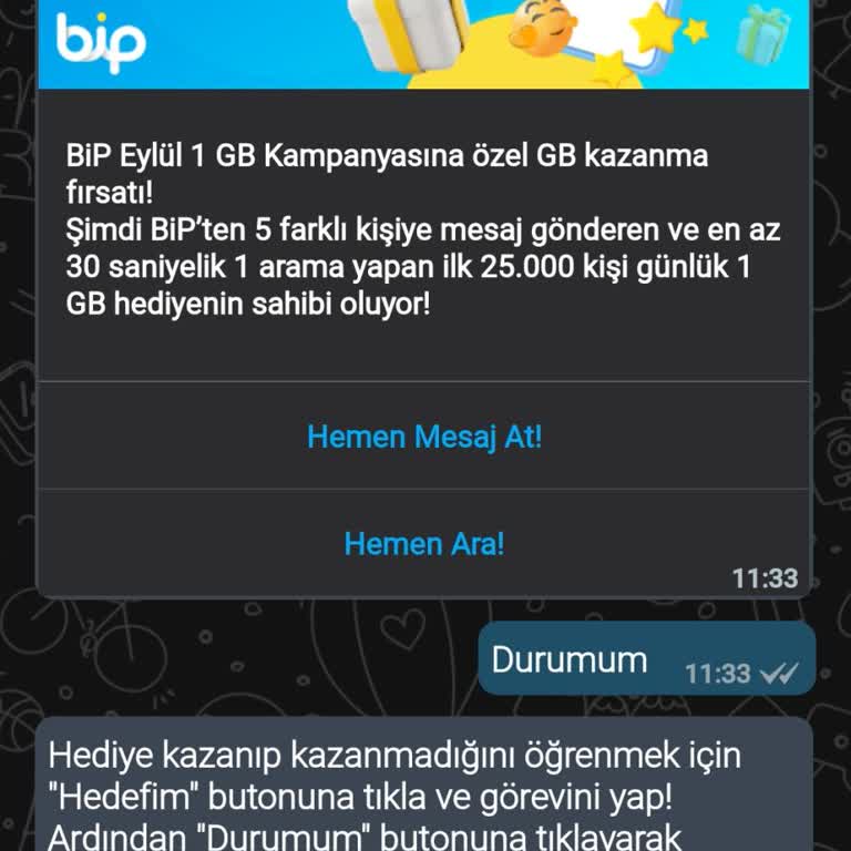 BİP Challenge Görevim Tamamlandı Ama Ödülüm Tanımlanmadı