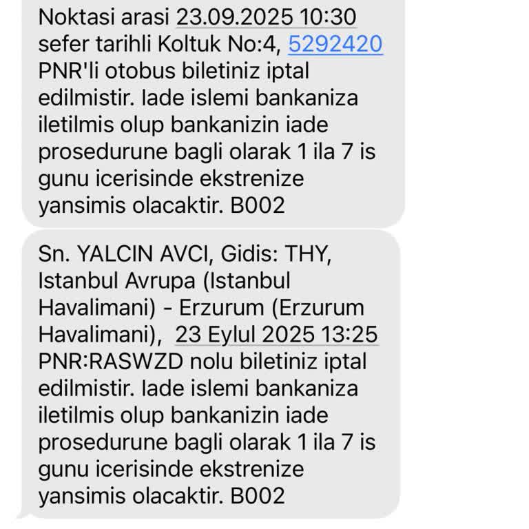 Bilet İptali Sonrası Yetersiz İade Ve Mağduriyet