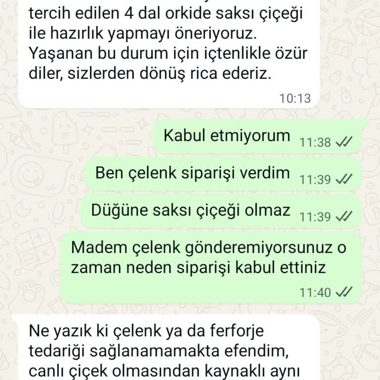 Çelenk Siparişim Düğüne Saatler Kala Teslim Edilmedi, Mağdur Edildim