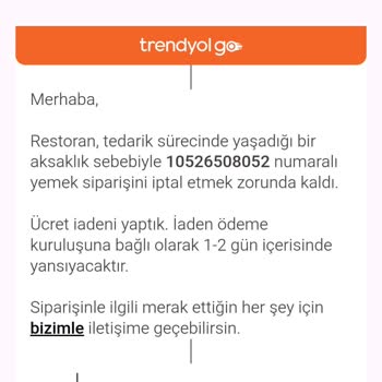 Açıklamasız İptal Edilen Sipariş Küçük Çocuğumu Üzdü