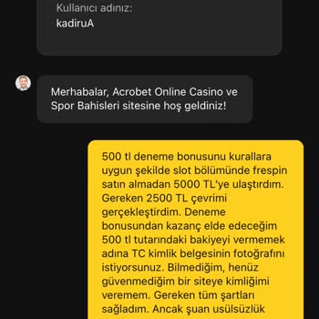 Acrobet Kazancım Kimlik Belgesi Olmadan Ödenmiyor Mağduriyet Yaşıyorum