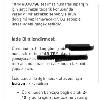Stokta Olmasına Rağmen Değişim Yerine İade Yapılması Ve Yanıltıcı Bilgilendirme