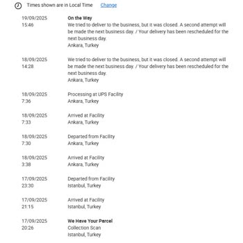 UPS Türkiye Yanlış Adres Ve İletişim Bilgisiyle Kargomu Teslim Etmiyor