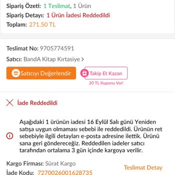 Trendyol'da Kitap İadesi Mağduriyeti Ve Tutarsız Müşteri Hizmeti
