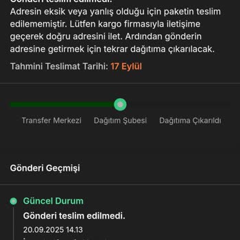 Adres Sorunu Nedeniyle Teslim Edilmeyen Kargom İçin Çözüm Bekliyorum
