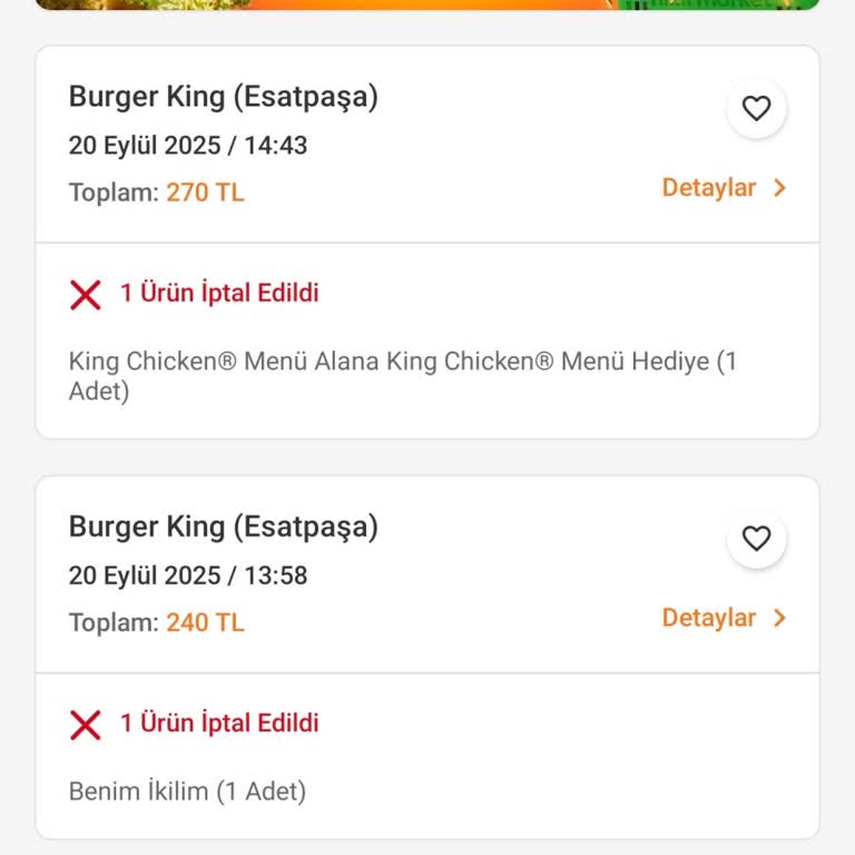 Trendyol Yemek Siparişlerim Defalarca İptal Edildi İletişim Kuramıyorum