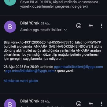 Pegasus'tan Eksik Ve Kullanılamayan Bilet Mağduriyeti