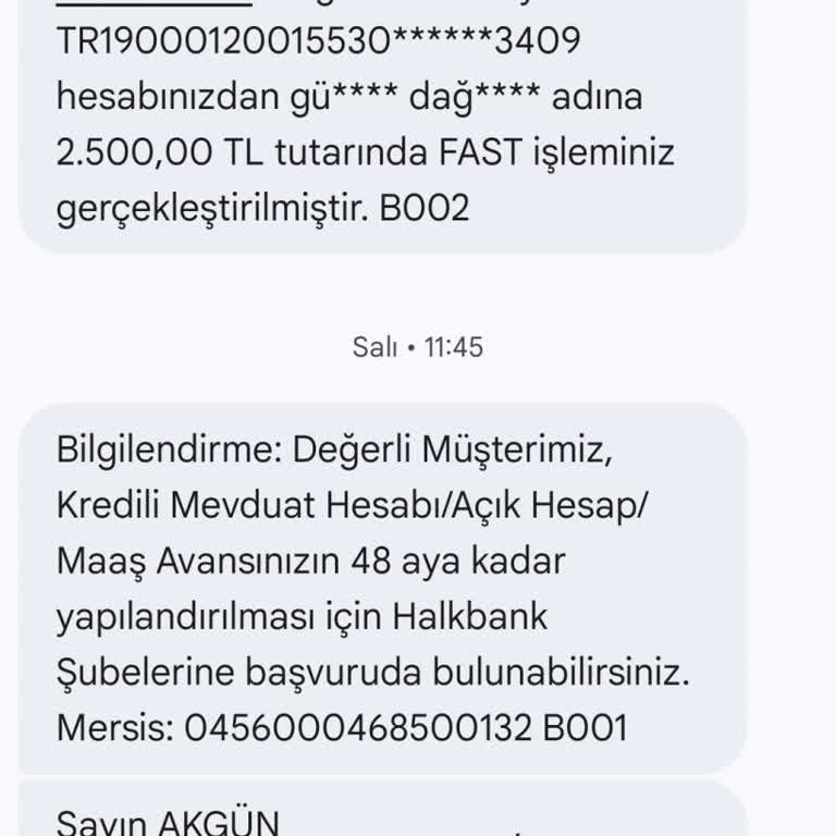 SMS İle Vaat Edilen Yapılandırma Şubede Reddedildi
