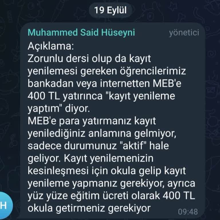 Okulda Resmi Olmayan Ek Ücret Baskısı Ve Mağduriyet