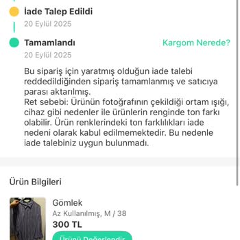 Yanlış Ürün Gönderimi Ve İade Talebinin Haksız Reddedilmesi